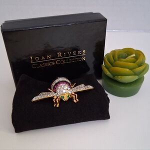 Joan Rivers Classics Collection Gold-Tone Pave Pink And Clear Crystal Bee Pin